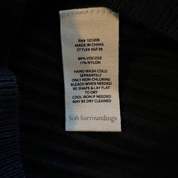 Soft Surroundings Ribbed Sweater Tank Size PL Black Sleeveless Minimalist NWT - Picture 7 of 8